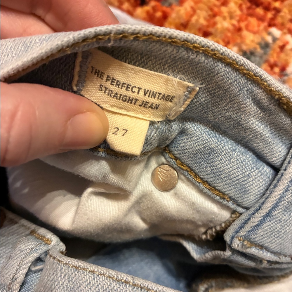 Madewell Perfect Vintage Straight Light Wash High Rise Jeans size 27 - Picture 3 of 7